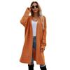 Cardigan longo de outono inverno casual oversized cor sólida cardigã tricotado feminino casacos médios para mulheres suéteres decote em V