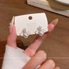 French Retro Pearl Enamel Clover Earrings Women's Niche Design Sense Exquisite High Sense Gentle Earrings