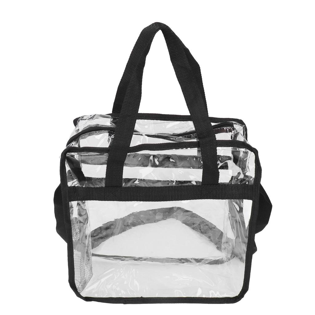 Large Capacity Transparent Casual Tote Bag PVC Clear Toiletry Handbag Portable Shopping Bag for Travel Beach