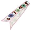 Excellent Scarf Floral Print Twill Multicolor Silk Women 1FF008 Used