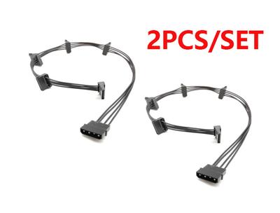2pcs SATA Power 4 Pin 1 Male To 5 Female Splitter Hard Drive Cable For HDD SSD