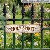 2D Flat, 1pc Large 15.7×3.94 Inch Holy Spirit Welcome Sign - Rustic Vintage Metal Wall Art with Holy Spirit Lettering & Cursive Welcome Message
