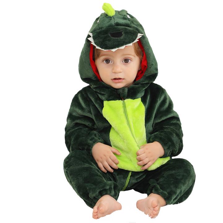 Mimi's New Dinosaur Flannel A-Type Romper: Children's Pajamas & Baby Homewear