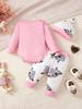 Newborn Baby Girl Clothing Set Cute Koala Long Sleeve Top+ Pants+Hat 3PCS Outfits for 1-18 Months Infant Girl Spring&Autumn Wear