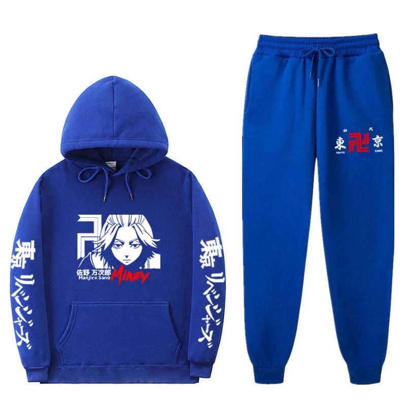 Mens Thick Fleece Hoodie Jogger Set Casual Hip Hop Streetwear Two Piece Outfit
