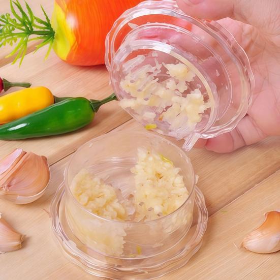 Garlic Press Transparent Manual Grinder Easy Operation Portable Garlic Chopper