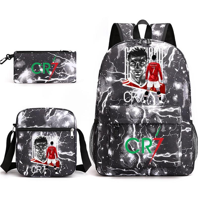 Cr7 Youth Fashion Children'S Student Schoolbag 3-Piece Set