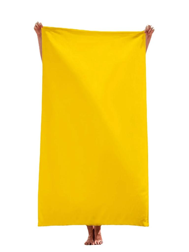 Double-sided Velvet Bath Towel Beach Towel Rectangular Beach Towel Soft and Comfortable Solid Color Beach Towel