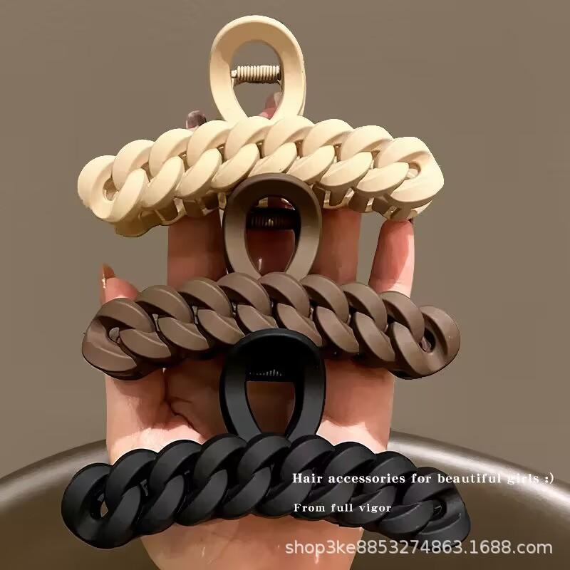 Premium Milk Coffee Color Grab Clip Hairpin French Shark Clip for Women's Back Head