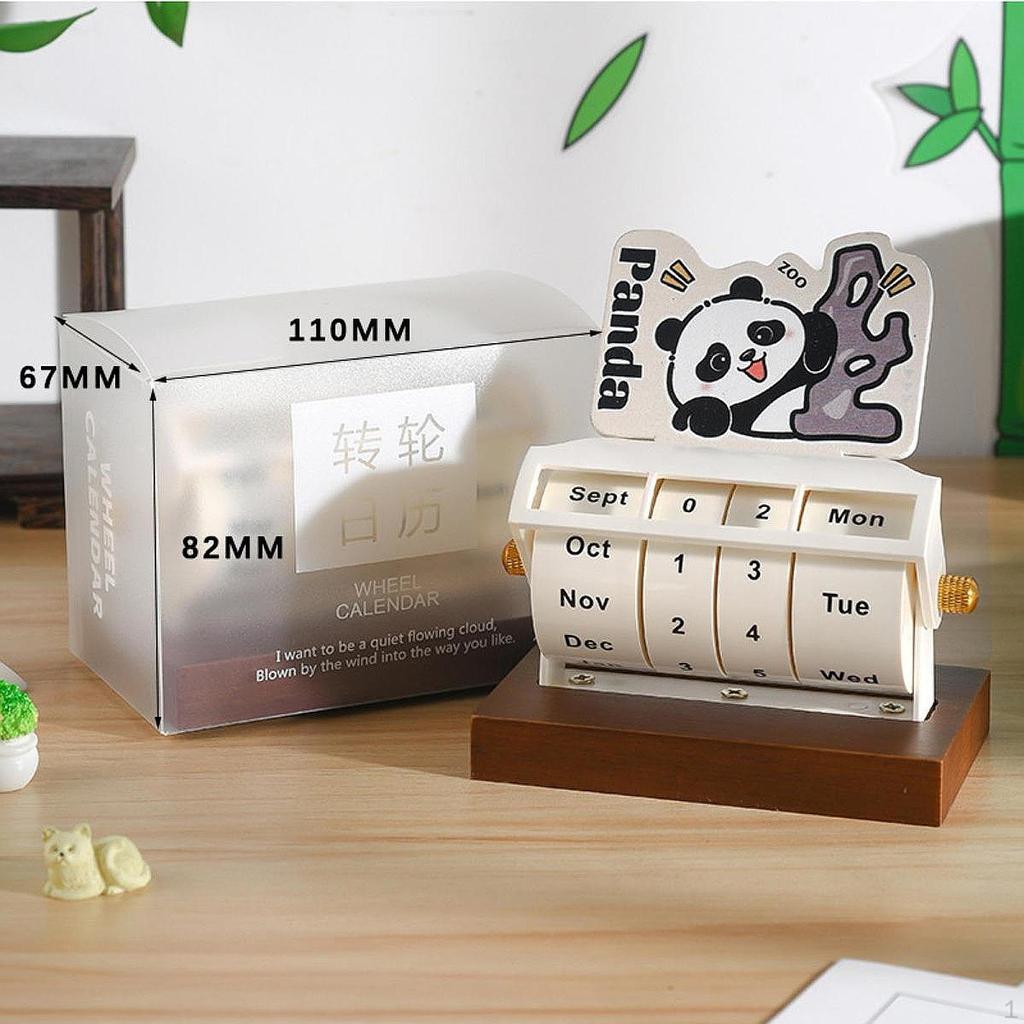 Panda Themed Rotary Desk Calendar for Home And Office Use