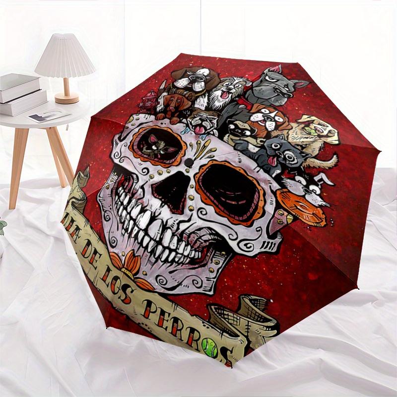 

1pc Day of the Dogs Fully Automatic Folding Portable Umbrella, 8 Iron Frames, Three-Fold Design, Suitable for All Seasons, Suitable for Outdoor Use.Y0