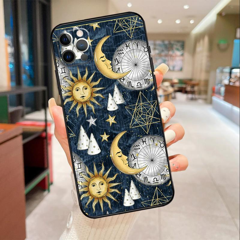 Sun Moon Aesthetic Phone Case For iPhone 17 Air 16 14 13 11 15 Pro Max mini 15 16 Plus 16e Protective Cover