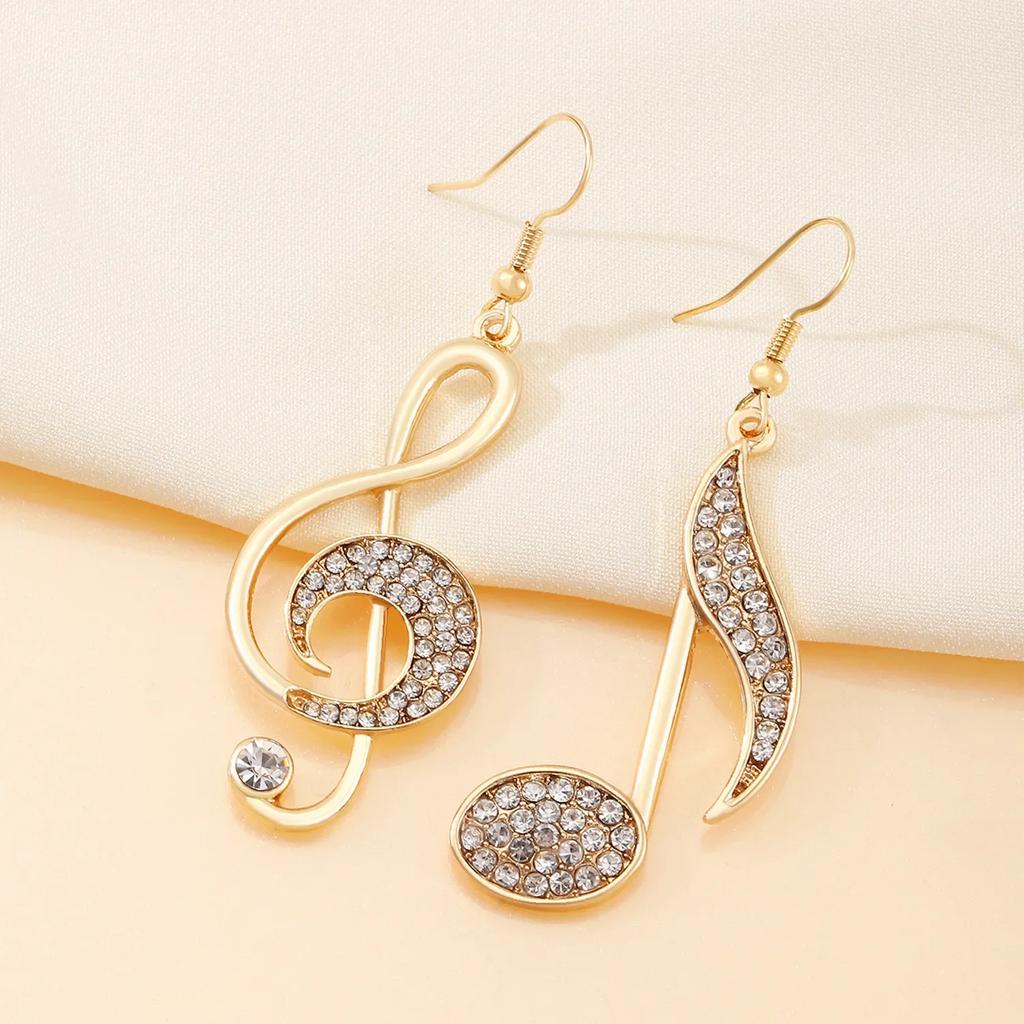 Golden Music Symbol Earrings Dangle Design for Music Lovers - Delicate & Unique Fashion Accessory