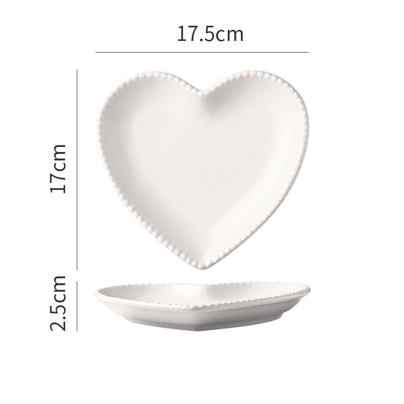 Creative Heart-shaped Plate Ceramic Dinner Plate for Salads, Desserts and Steaks Kitchen Party Cake Disk Kitchen Utensils