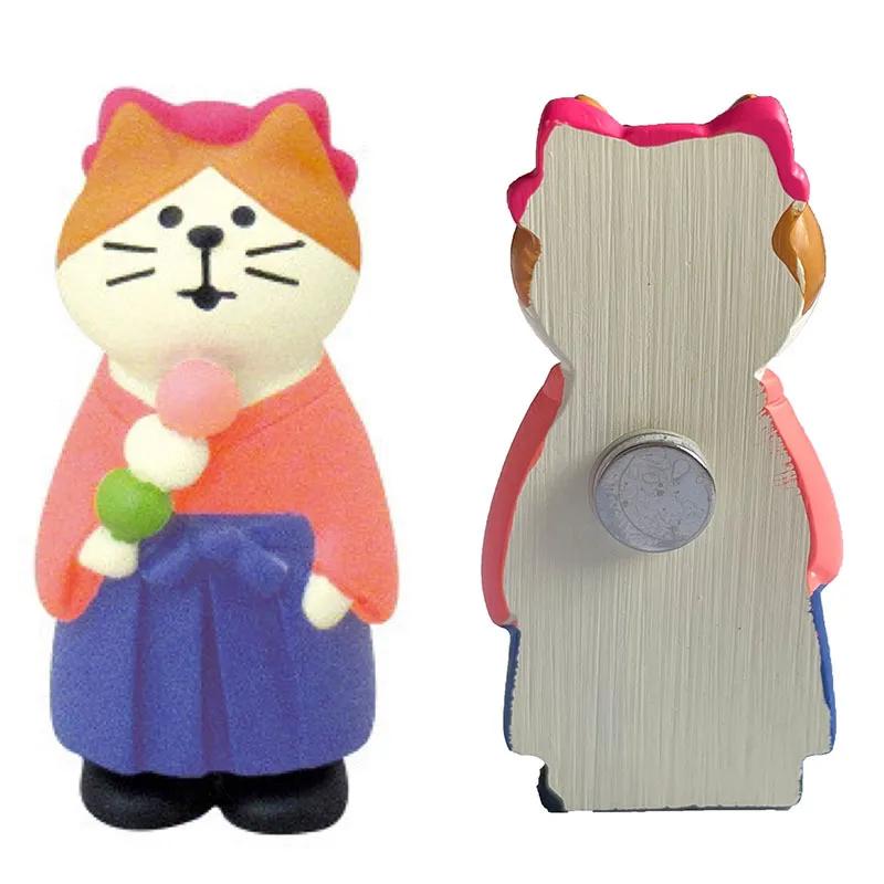 Resin Cute Cartoon Cat Fridge Magnetic Sticker Kawaii Zakka 3D Refrigerator Magnet Magnets Home Decoration Creative BirthdayGift