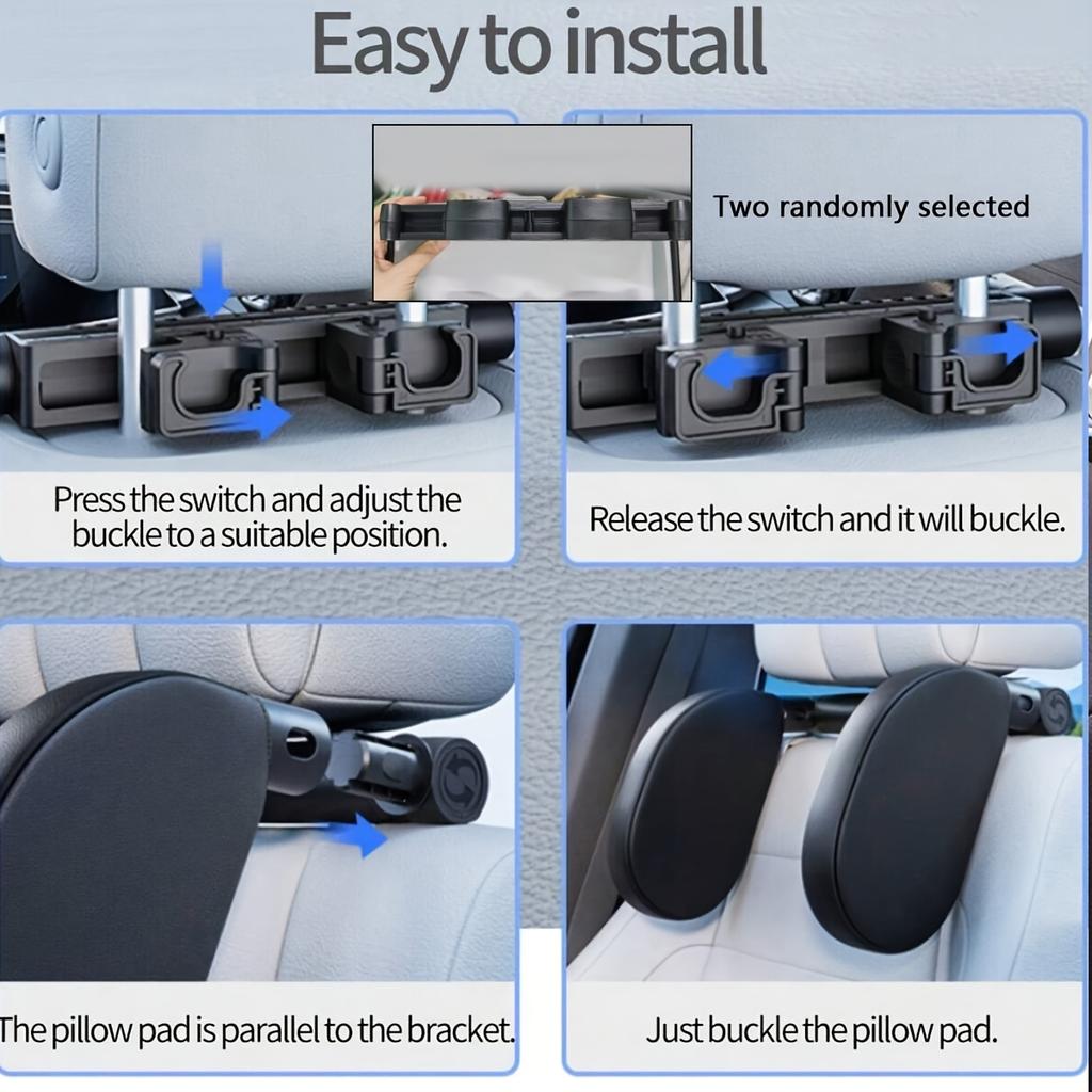 Car Seat Headrest Car Interior Side Pillow 3D Memory Foam Sleeping Neck Pillow Four-season Universal Headrest Neck Pillow Soft Head Pillow