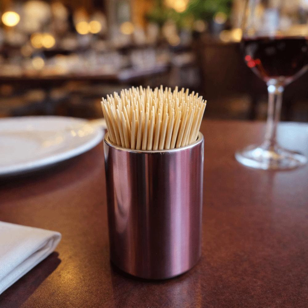 Modern Stainless Steel Fruit Fork Holder Cylinder Durable Toothpick Container Multi-functional Toothpick Jar Holder Gift Idea