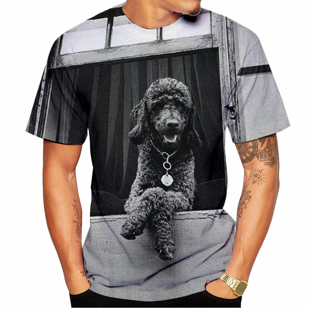 Kawaii Poodle Dog 3D Print Animal T-shirts Men Woman Fashion Streetwear Short Sleeve T Shirt Harajuku Tops Tees Kids Clothing