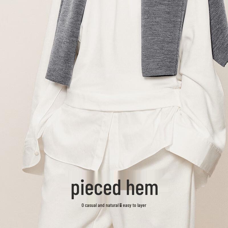 LESS 2024 Autumn Loose Fit Round Neck Pullover Sweatshirt