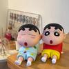 Kawaii Crayon Shin-Chan Figures Phone Holder Anime Desktop Ornaments Cartoon Watching TV Phone Support Cute Doll Decorations