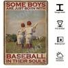 Vintage Baseball Tin Sign Metal Wall Art Decor Poster Boys Gym Garage