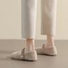 Mao Mao shoes for women to keep warm outside, new one-word with flat bottom and fleece single shoes soft sole