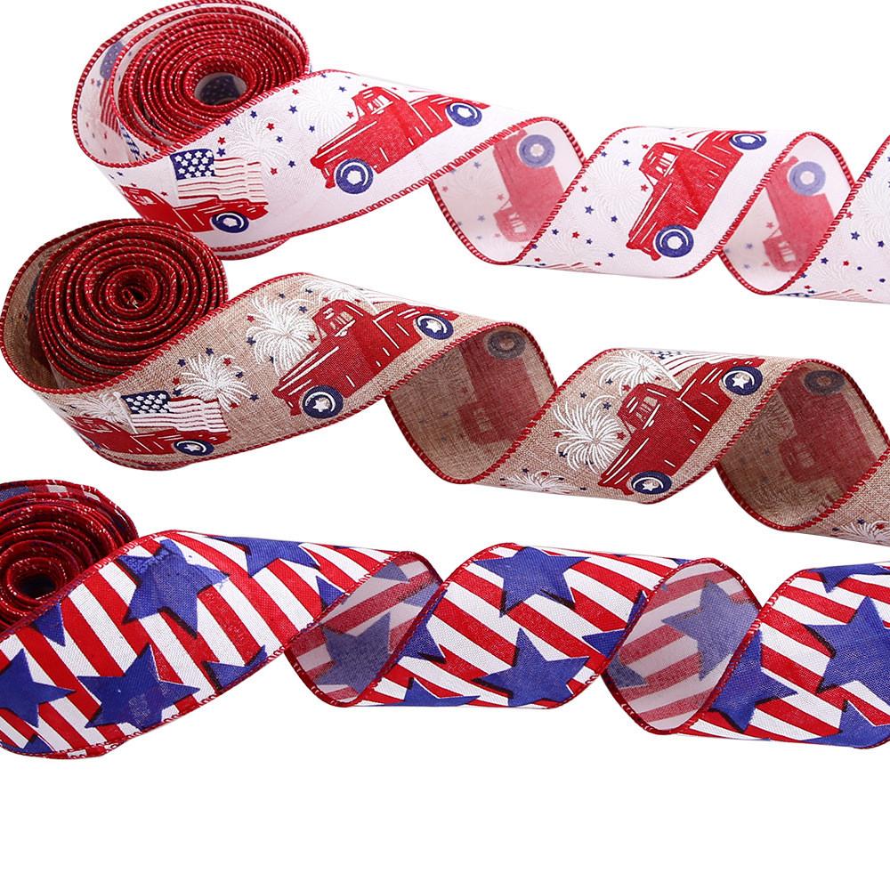 Meter Festive 10 American Independence Day Ribbon Decorative Gift Wrap Set Stars With