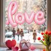 Valentinstag Fenstersticker PVC Herz Rose Liebesbrief Form Kranz Abnehmbar Wasserdicht Statischer Glasaufkleber