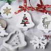 Variety Perforated Christmas Tree Snowflake Elk Bell Scented Gypsum Diffuser Tags Christmas Pendants Epoxy Resin Molds for