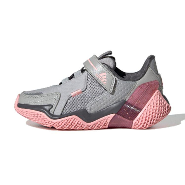 Adidas 4Uture Rnr El K Cushioning Support Low top Kids' Running Shoes Gray Pink Kids' FV2786