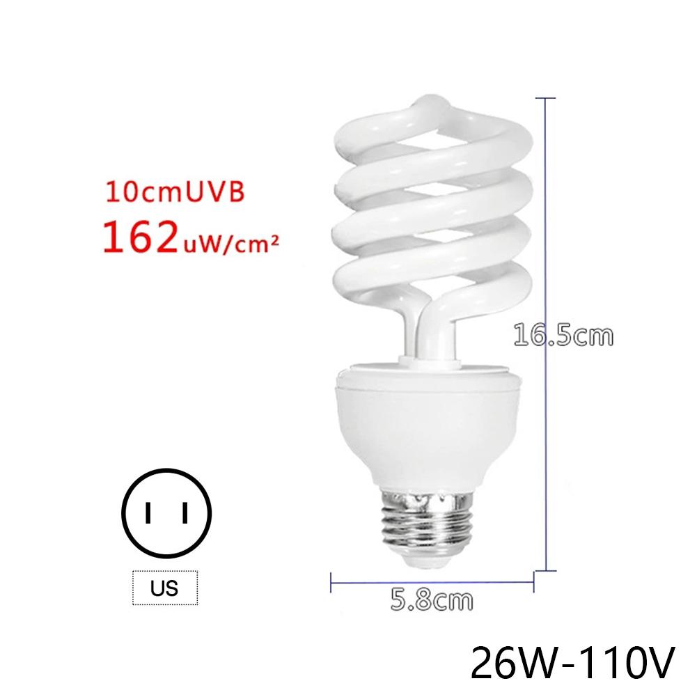 Lampada Rettili UVB 13W 26W Raggi UVB Riscaldamento Energetico Lampadina Arricchita di Calcio Lampade Riscaldanti Tartaruga Lucertola Serpente