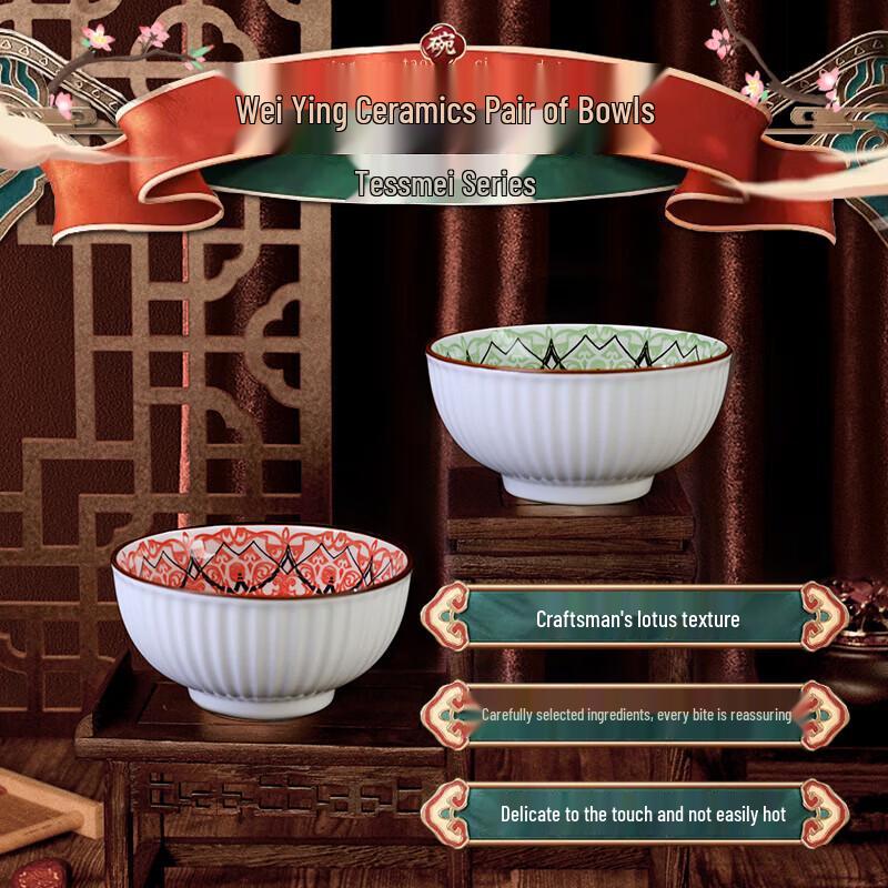TIBORANG Chinese Light Luxury Ceramic Bowl Set