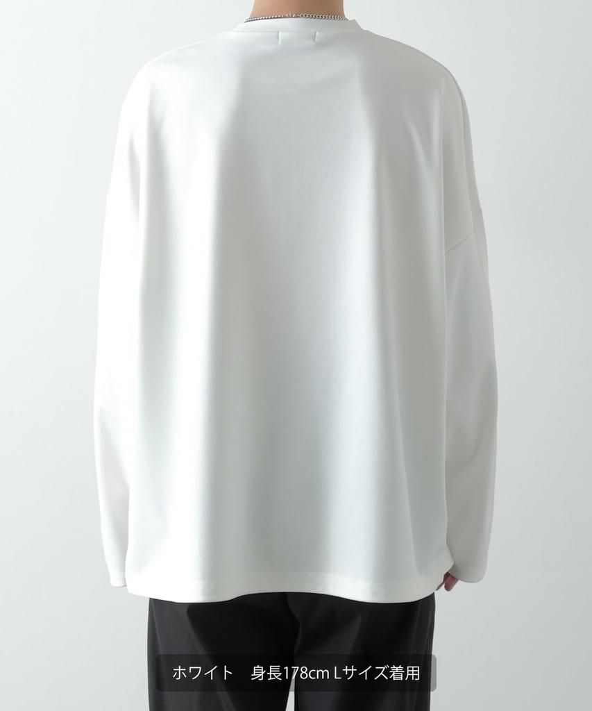 Improves Men's Ponte Dolman Long Sleeve T-Shirt, 50419, Black/Off White