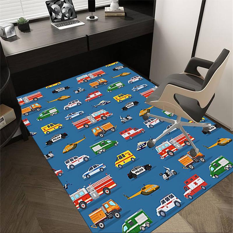 

1PC Ambulance Firetruck Extra Large Non-Slip Floor carpet, Office, family, bedroom, Studio - Large Area Rug Indoor Rugs, Vibrant Colors-W253 60cm by 90cm