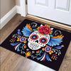 Day of the Dead doormat - featuring vibrant skull and floral designs, perfect for Halloween and cultural celebrations