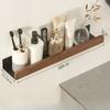 Bathroom Shelf No Punch Storage Rack Solid Wood Bathroom Shelves Punch-Free Wooden Shelf Wall-Mounted Shower Toilet Organizer