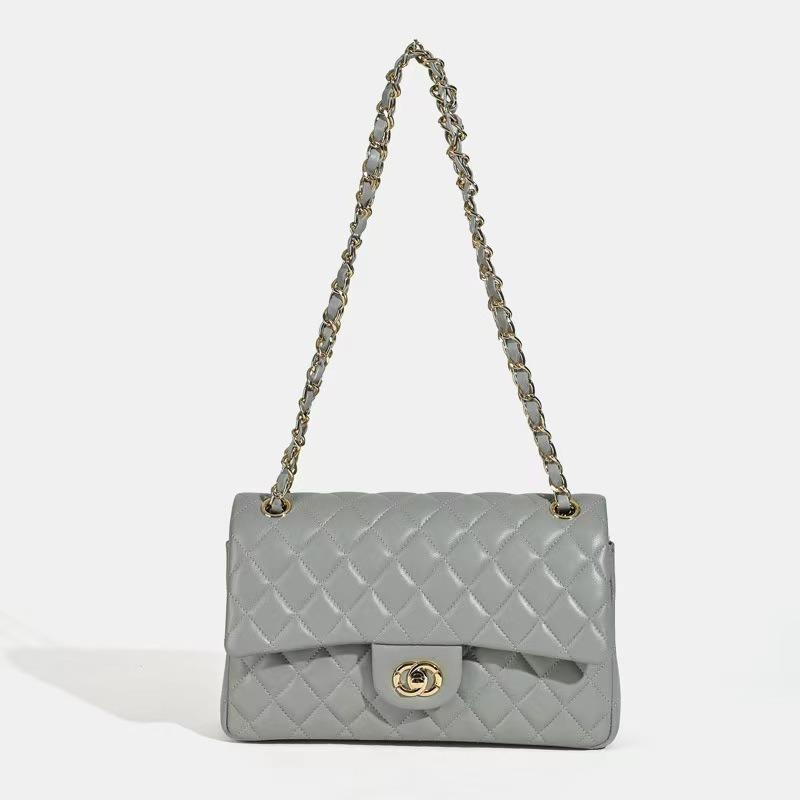 

Новая сумка-цепочка с бриллиантами, женская кожаная сумка на плечо, сумка-мессенджер, повседневная универсальная сумочка, женская сумка 25.5*7*15cm серый