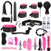 SacKnove  Soft Nylon Luxury 26pcs Alternative Set Implementos De Tied Gear Sex Toys Restraint Bondage Kit for Adult