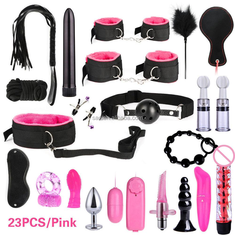SacKnove Soft Nylon Luxury 26pcs Alternative Set Implementos De Tied Gear Sex Toys Restraint Bondage Kit for Adult