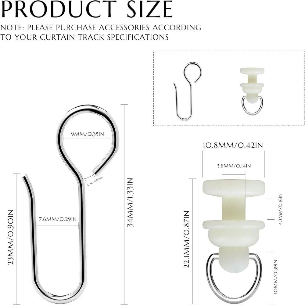 White Plastic Curtain Track Glider Heavy Duty Easy Install Shower Curtain Pulley Silent Operation Straight Curved Rails
