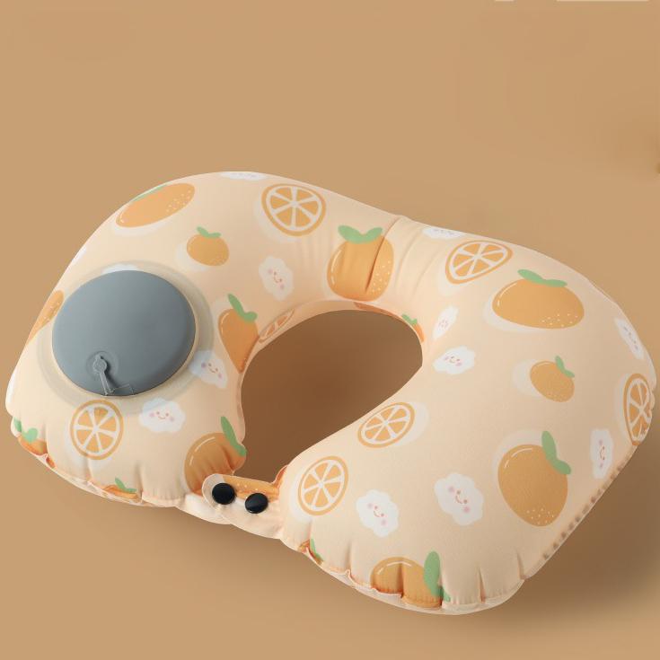 Inflatable Travel Neck Pillow for Airplane Train Car Washable Pillowcase U Shaped Office Napping Pillow,Home Head Neck and Lumbar Support