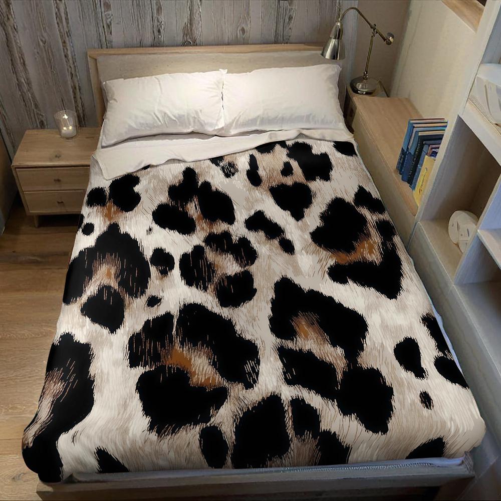 Ins Klassische Leopardenmuster Flanelldecke Warm Weich Halloween Weihnachten Sofa Warm Gemütlich Dekoratives Dekor Geschenk Für Alle Jahreszeiten