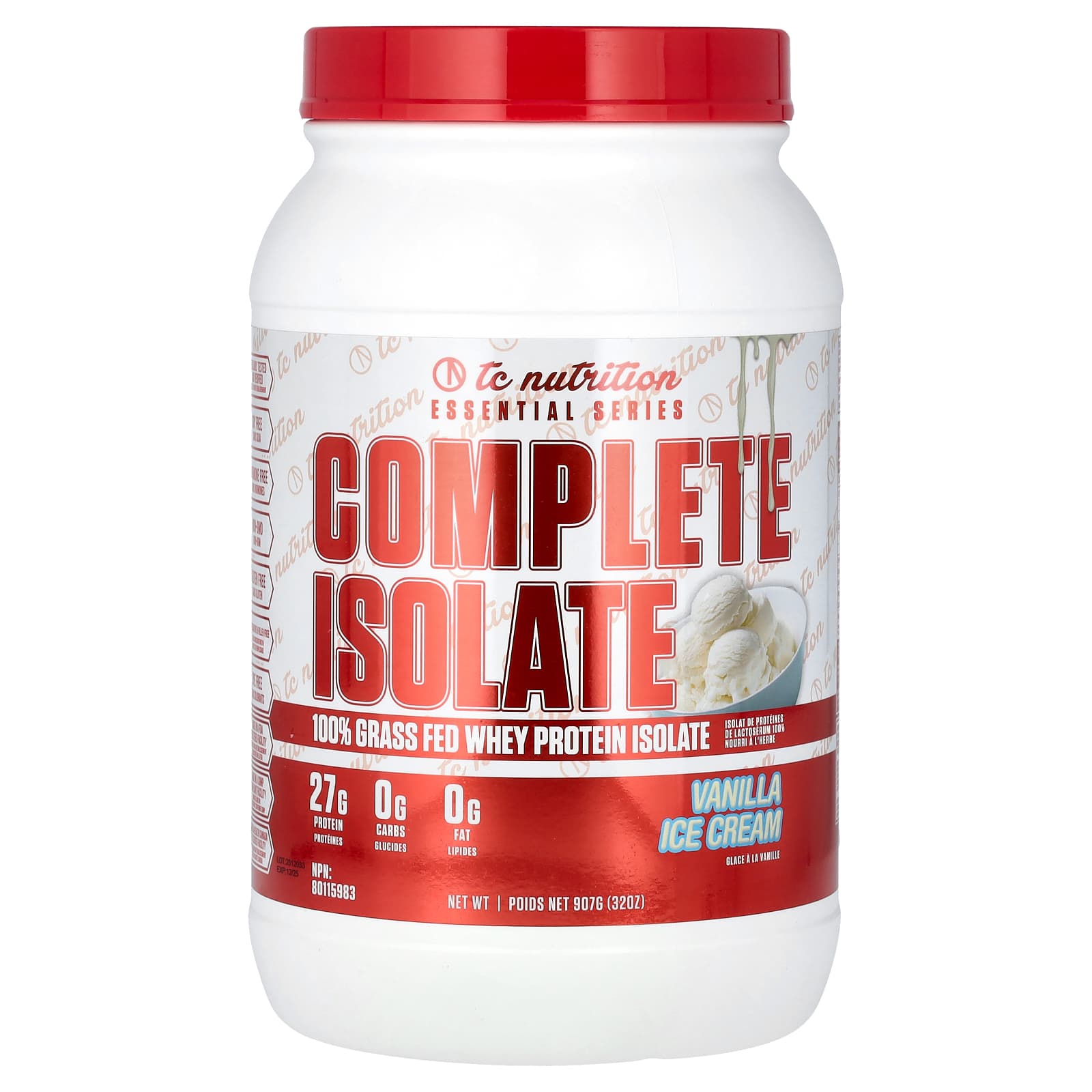

TC Nutrition, Essential Series, Complete Isolate, Vanilla Ice Cream, 32 oz (907 g)
