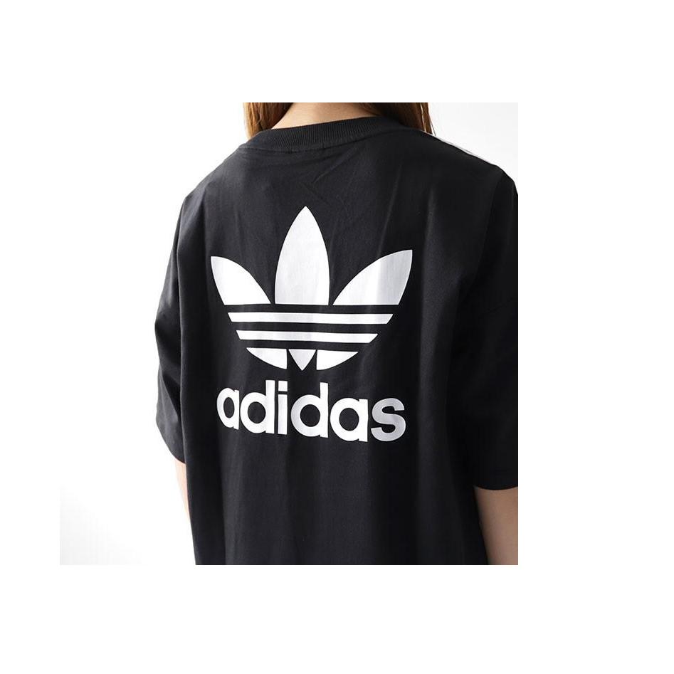 Adidas Originals X Hattie Stewart Collaboration Letter Logo Comfortable Soft Skin-Friendly Short Sleeve Dress Women Dresses Black DV2669