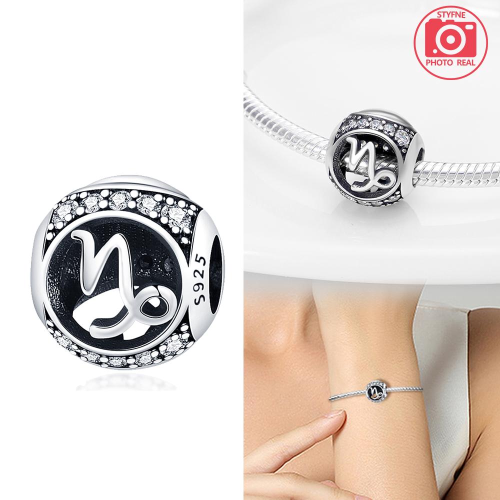 copper Colors 12 Constellation Charm Bead Charms Round Bead Compatible With Authentic Bracelets Do It Yourself Fine Jewellery Gift for Women