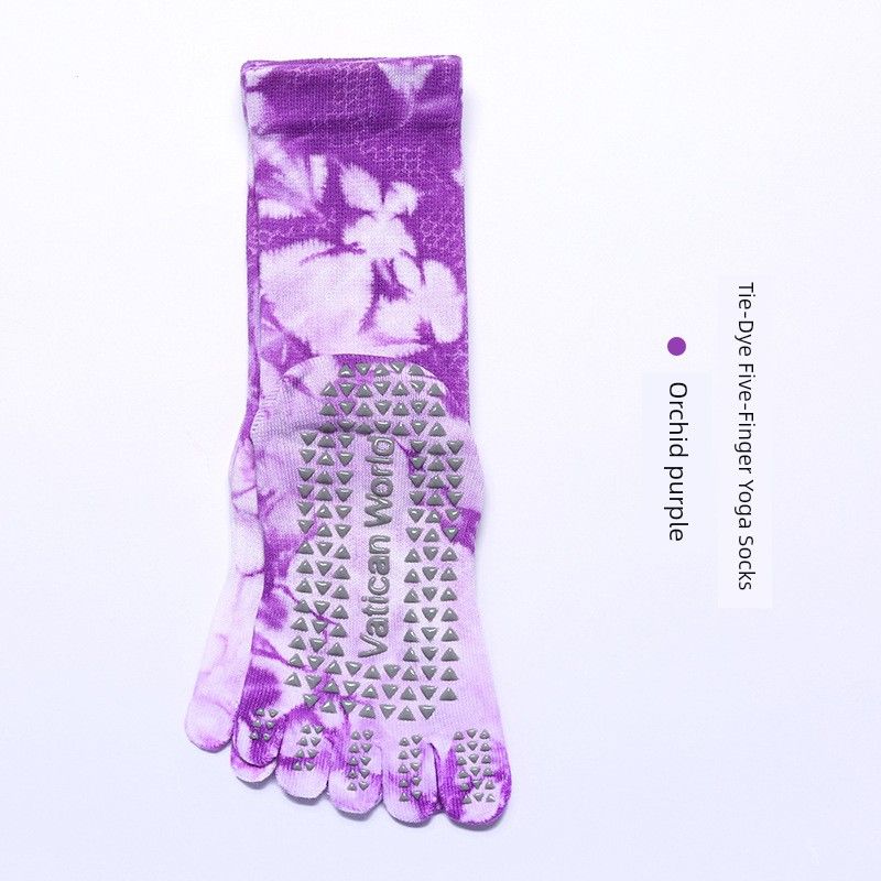 

Yoga Socks Non Slip Professional Female Toe Socks Fitness Room Socks Adult Yoga Non-Slip Socks Pilates Socks Orchid purple