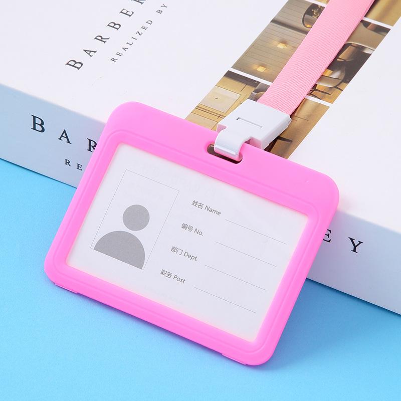 Double-Sided Transparent ID Card Holder Lanyard for Work, Student, Bus, or Badge Cards
