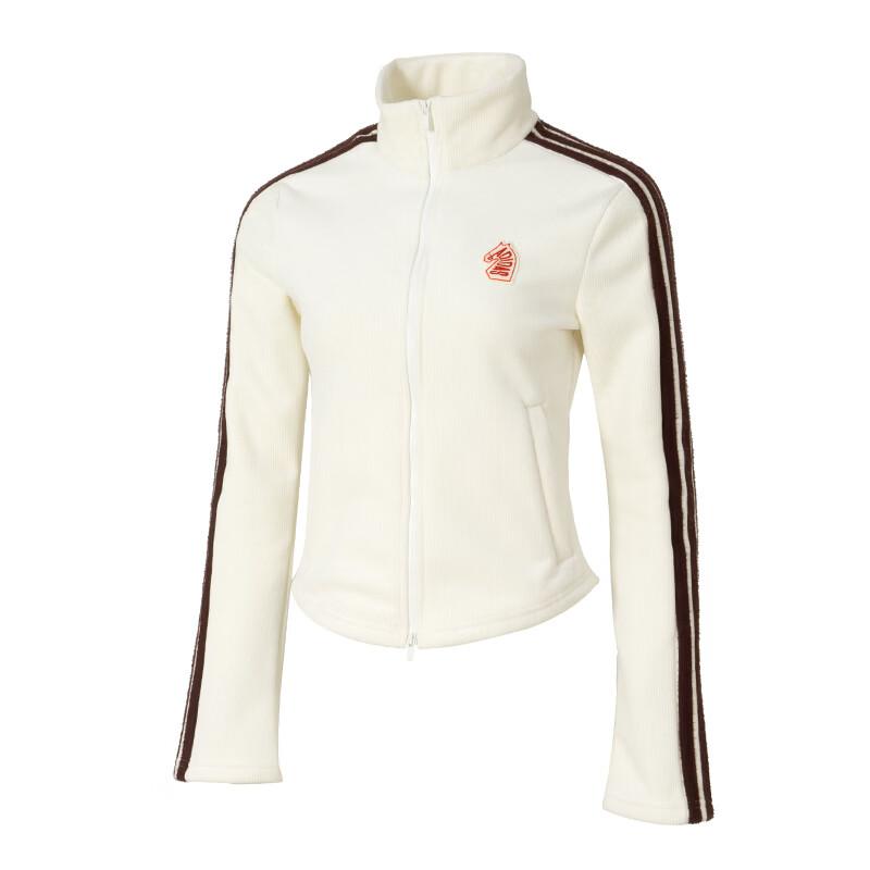 adidas Sportswear Women s Corduroy Full-Zip Track Jacket Cream White Women KG3456 S