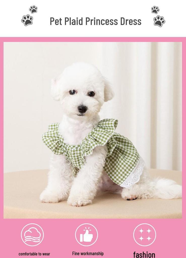 2026 Princess Dress with Bow Tie & Leash: Puppy & Pomeranian Skirt Clothing