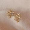 Boucle d'oreille tendance flocon de neige étincelante pour femme Exquise brillante zircon perle d'imitation feu d'artifice boucle d'oreille Bijou cadeau de fête de Noël